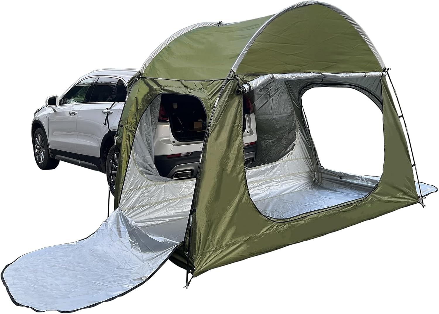 Car Tent, Tailgate for 2-3 People, with 3 Large Channels, SUV Rear Tent, Sun Protection, Car Rear Tent for Camping, Waterproof, Durable, for Self-Propelled / Long Travel
