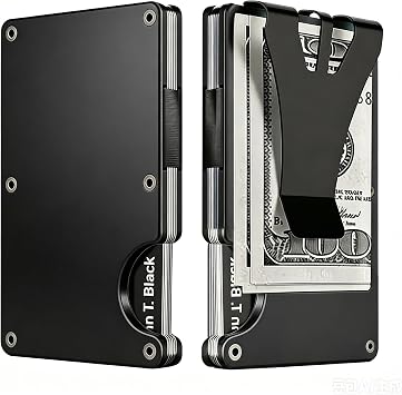 Mens Wallets,Slim Wallet for men,Wallet mens,Rfid wallet ,Card Wallet ,Metal Wallet for men, Credit Card Holder. Black