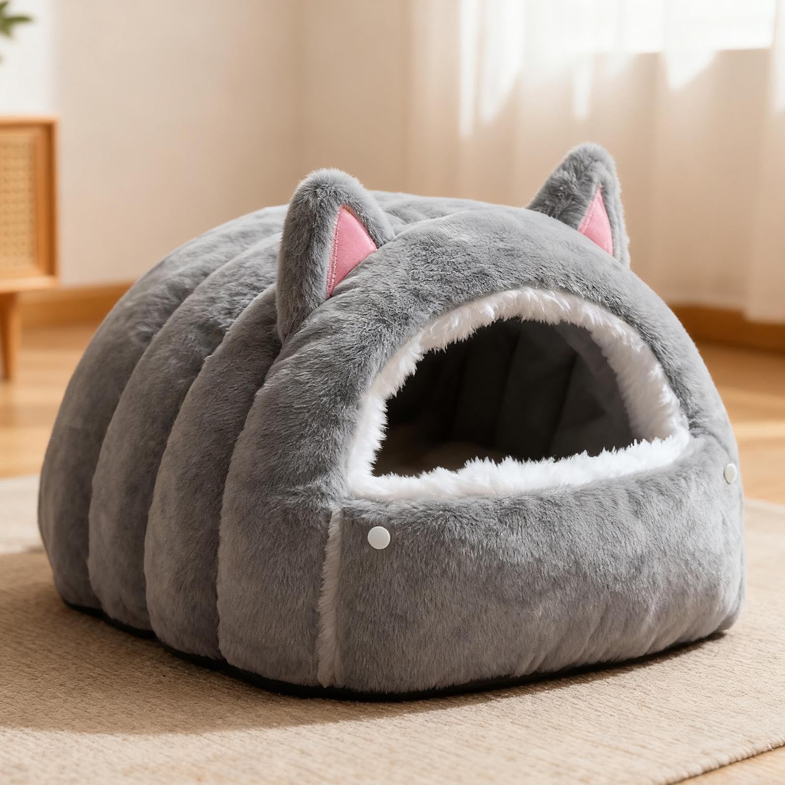 Katzenbett Für Kätzchen - Winter Warm Schlafversteck - Katzenhöhle Haus | Für Welpen Und Andere Tiere Im Innenbereich Wie Schlafzimmer Balkon Wohnheim Und