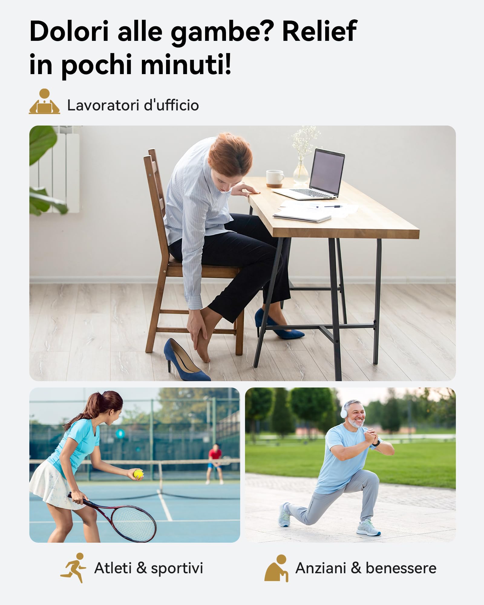 FIT KING Pressoterapia per Casa, Massaggiatore Gambe, Circolazione Sanguigna, Allevia Dolori Muscolari, Ideale per Ufficio, Anziani e Sportivi (Piedi, Polpacci e Cosce)