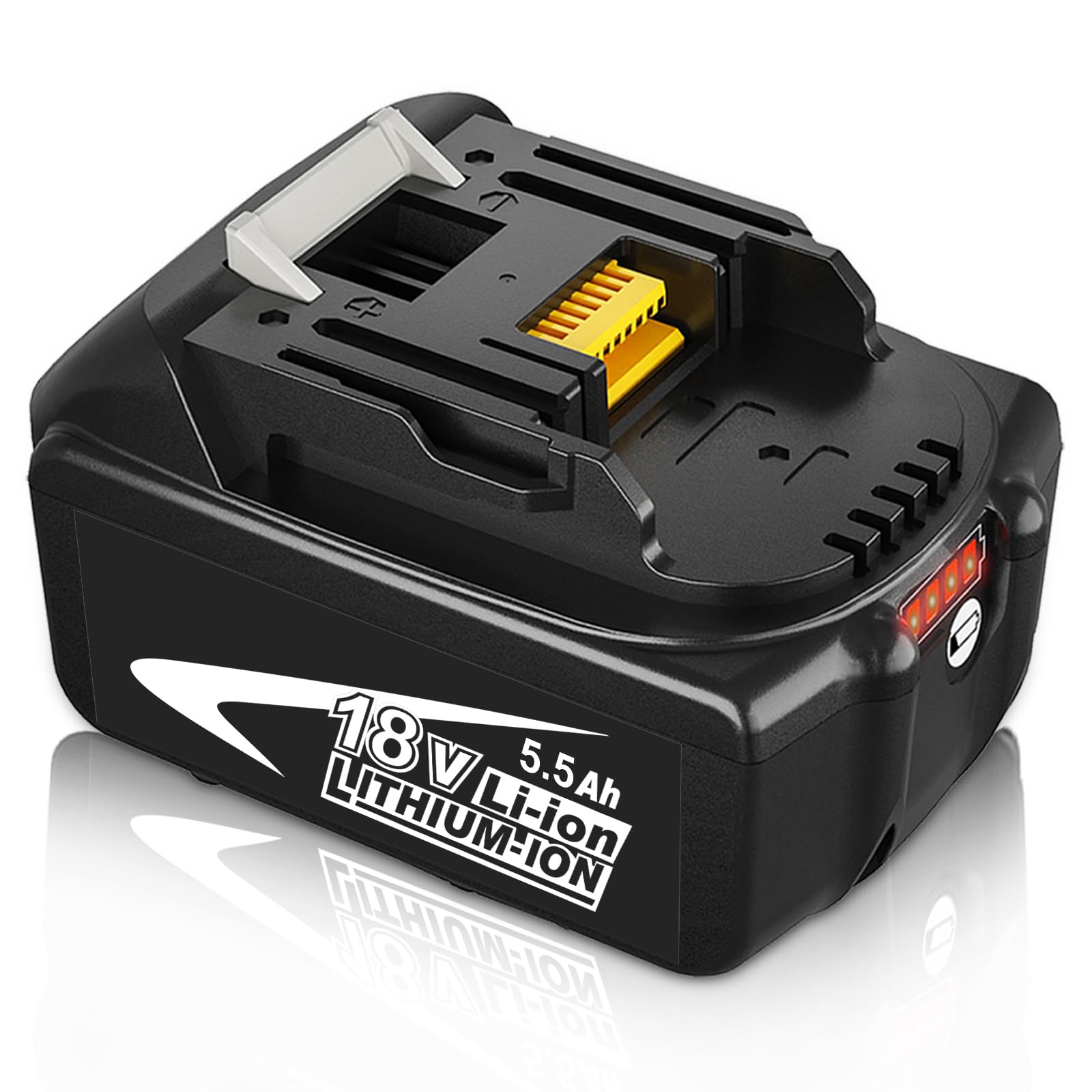 TOPBATT 5500mAh Compatible for Makita 18V Battery BL1850B BL1840 BL1830 BL1850B BL1860B battery with LED indicators