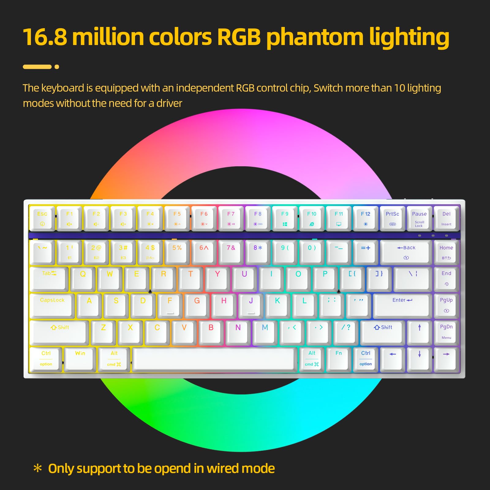 Amazon.com: IROK ZN84 RGB TKL 80% 84 Keys Wireless BT5.0/2.4G/USB