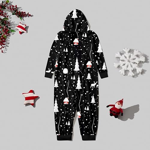 Miniatura 8 de Fulijie Pijamas familiares a juego con diseño de reno a rayas de Navidad para niñas