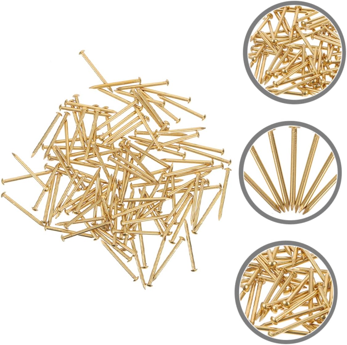 2030pcs High-strength Round Head Copper Nails for Framing Hanging Wall Decor Upholstery
