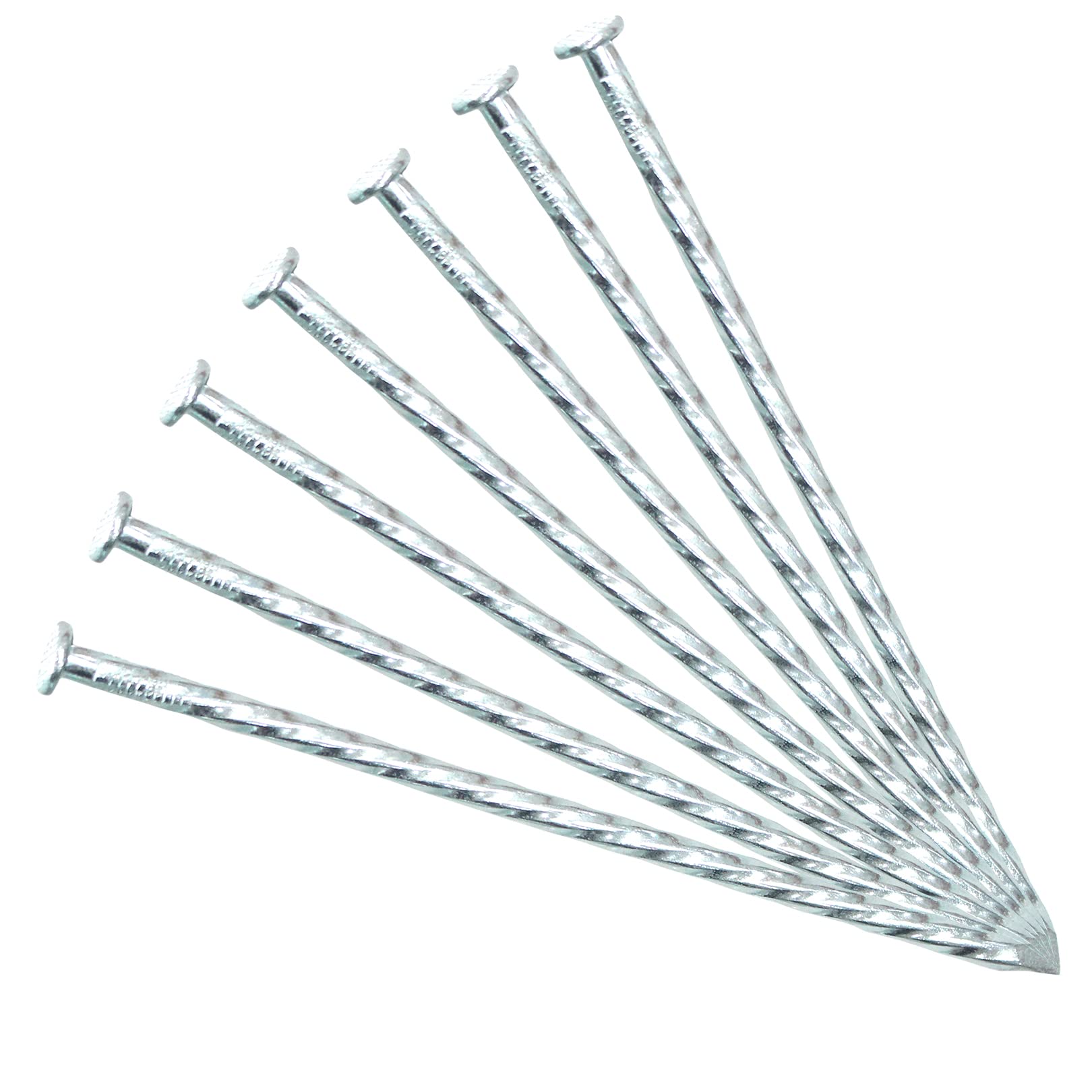 6-Inch Landscape Stakes Spiral Galvanized Landscape Spikes for Weed Barrier, Carpentry, Tent (50)