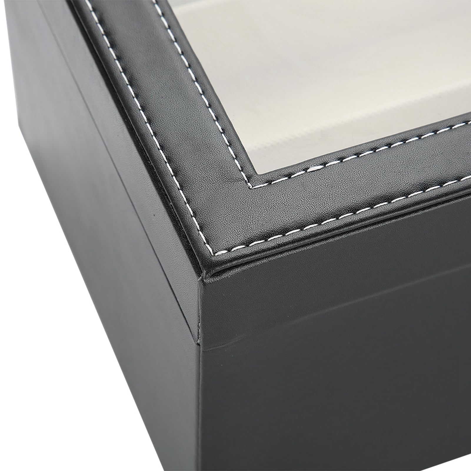 Tragbare Brillen-Ausstellungsbox mit 12 Fächern für Einfachen Zugriff und Organisationslösung für Sonnenbrillen – Elegante Schwarze Farbe – MDF und PU-Leder – 34 X 19 X 16 Cm