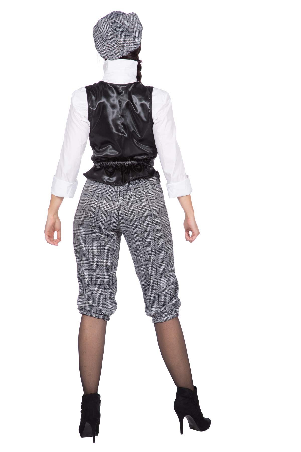 WILBERS & WILBERS 20er Jahre Damen Glencheck Anzug Knickerbocker Schwarz-Weiß Weste Schiebermütze Größe 38