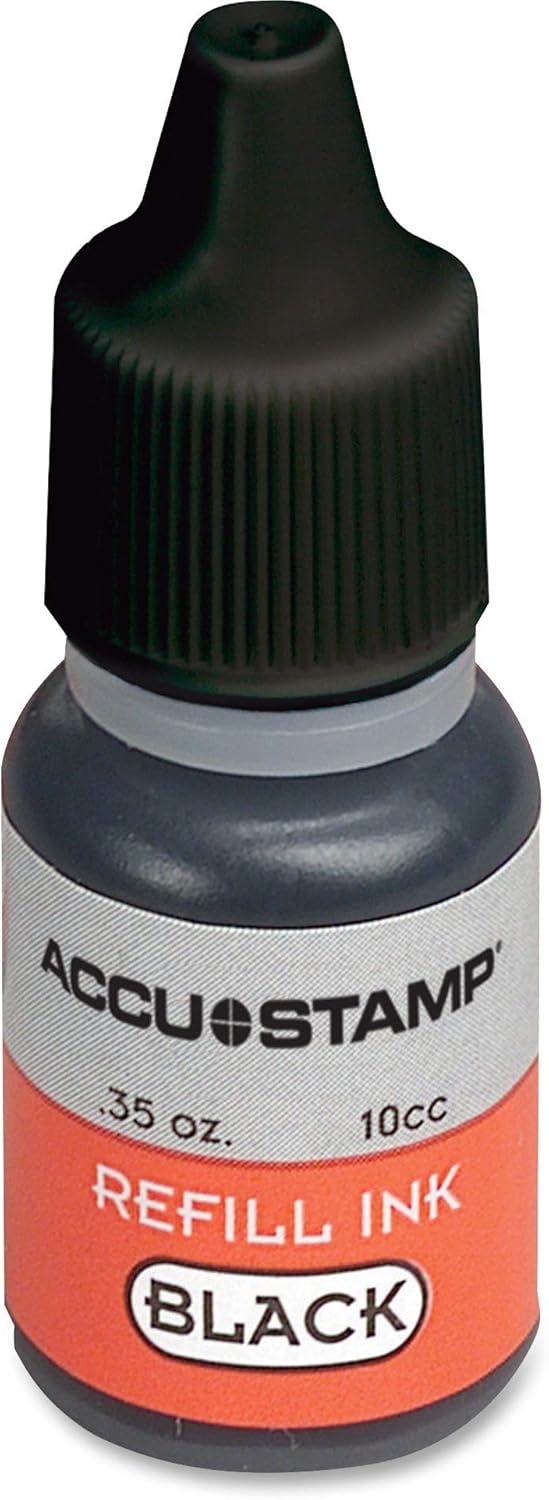 COSCO ACCUStamp Gel Ink Refill, Black, 0.35 oz. Bottle