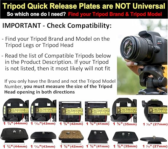 DaVoice 27mm Tripod Quick Release Plate Camera Mounting Adapter Parts Replacement for TG-50TR, TG-5060TR, Vivitar VPT-1250, Digital Concepts 50, Sunpak 50 Tripod Mount Attachment AB-QR-50
