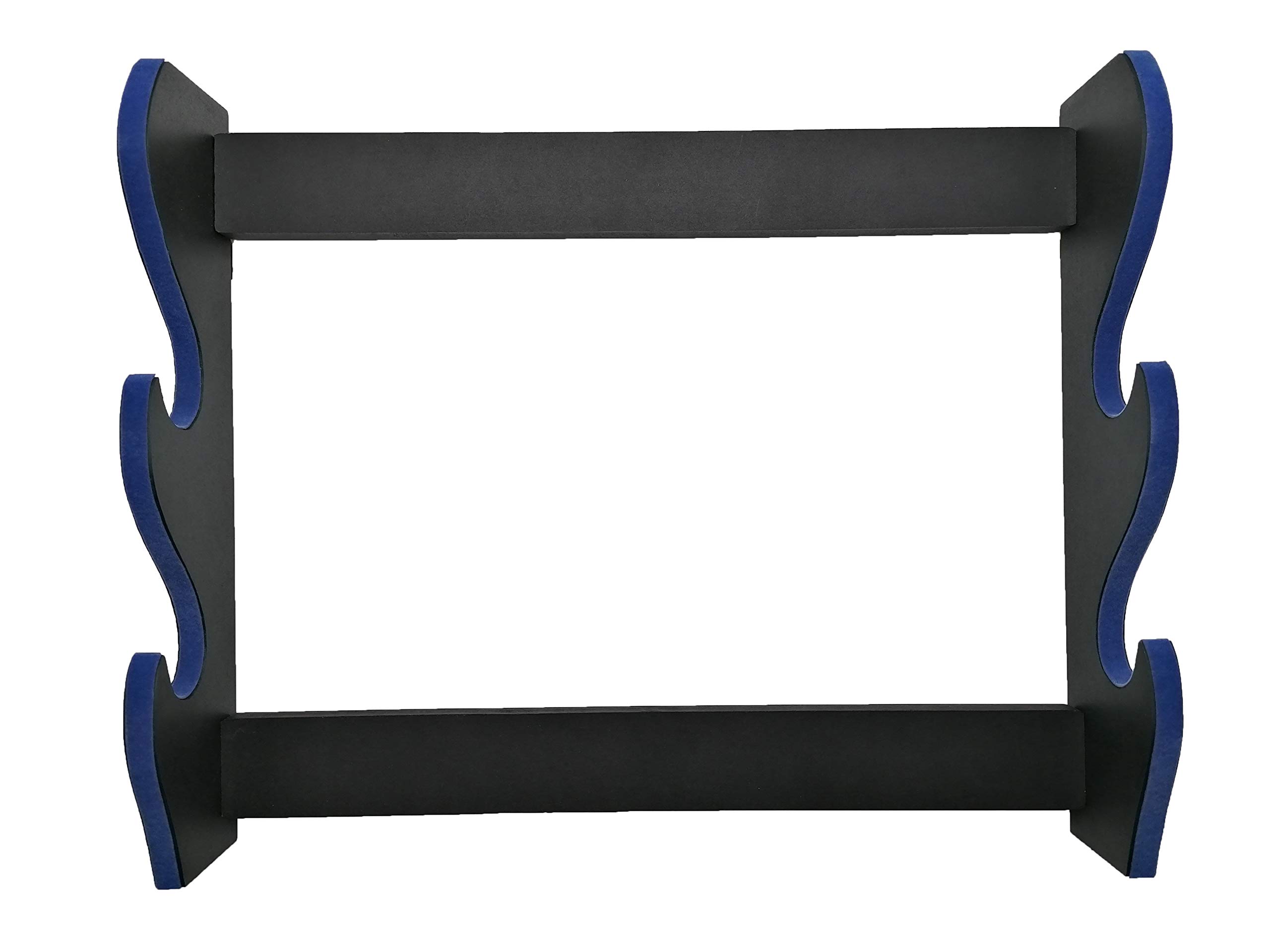 Shop SoftAir® Katana 2 Seater Wooden Wall Display Stand for Katana Blue Velvet and Samurai History