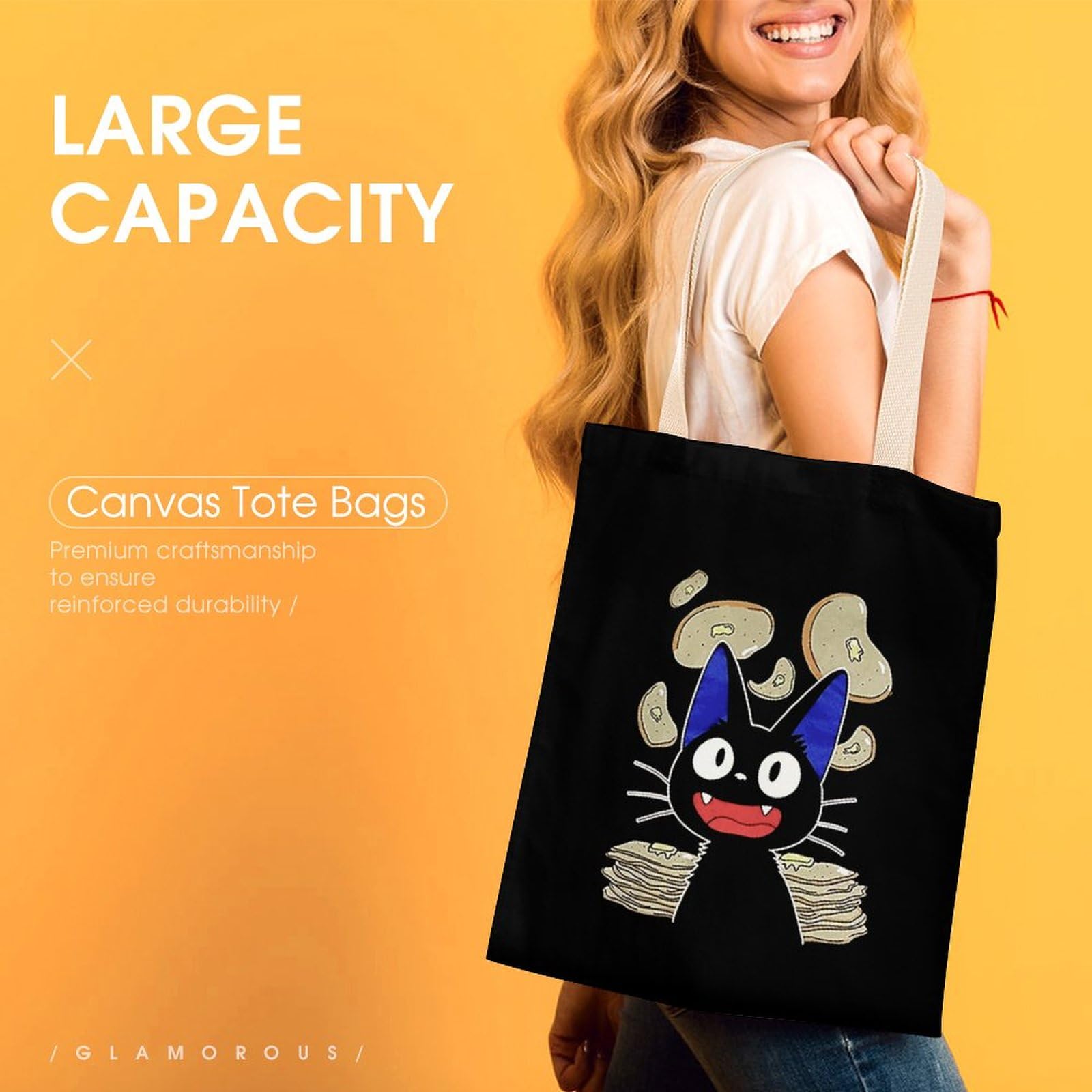 Amazon.co.jp: 帆布バッグ 魔女の宅急便 Kiki キキ 黒猫 ジジ 