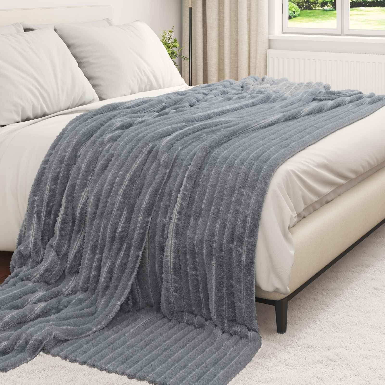 Générique Überwurf, Dunkelgrau, 270 x 240 cm, Fleece