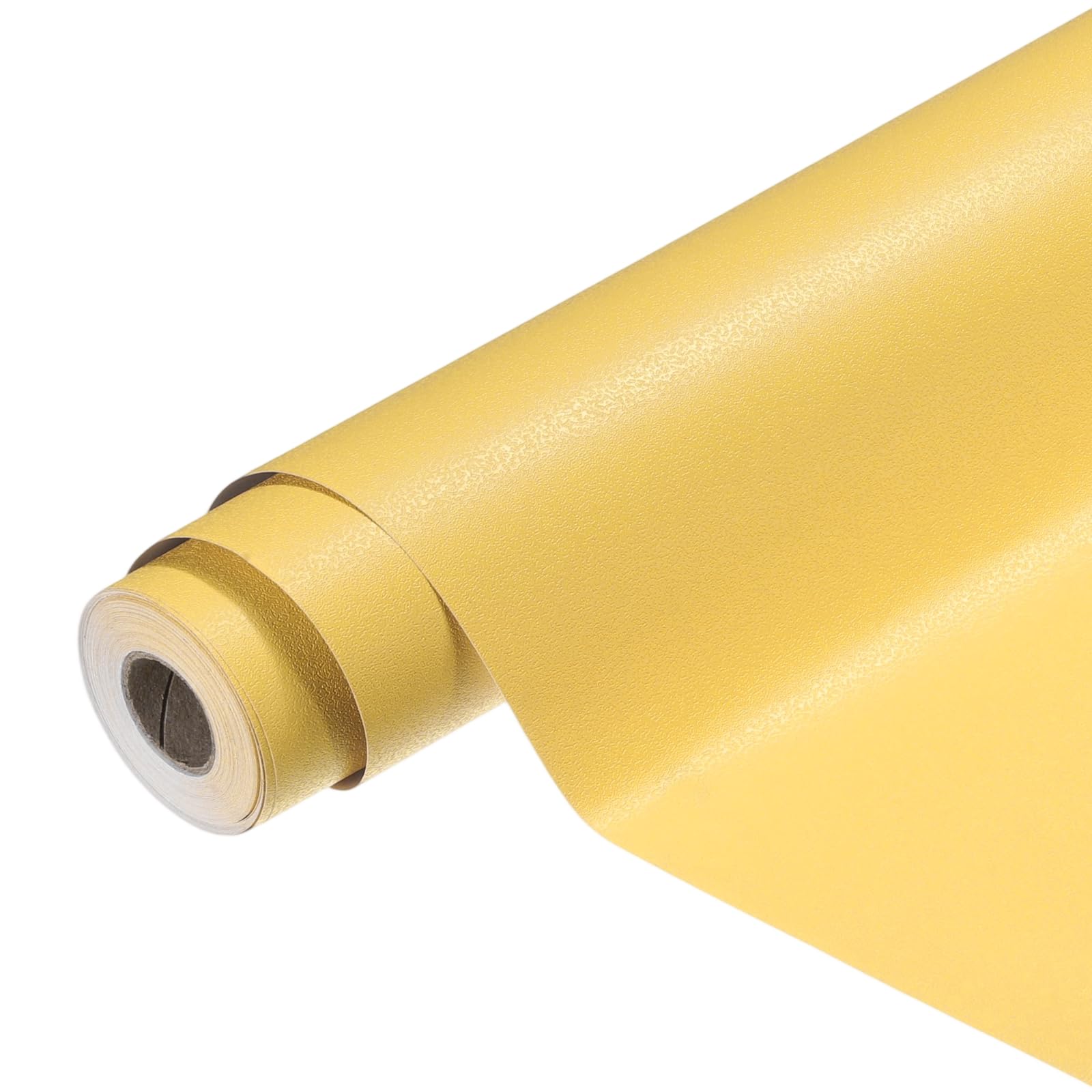 sourcing map PVC Peel and Stick Wallpaper 15.8" x 196.9" Waterproof Self-Adhesive Decorative Contact Paper Removable Frosted Vinyl Wrap Paper for Kitchen Bedroom Cabinet Furniture, Lemon Yellow