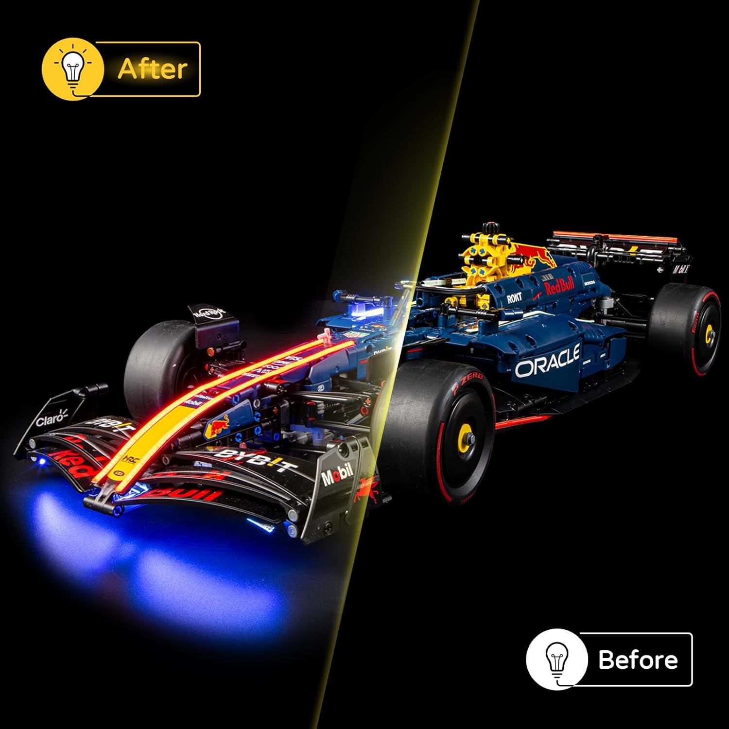YEABRICKS LED Light for 42206 Technic Oracle Red Bull Racing RB20 F1 Car Building Blocks Model (Building Set NOT Included)