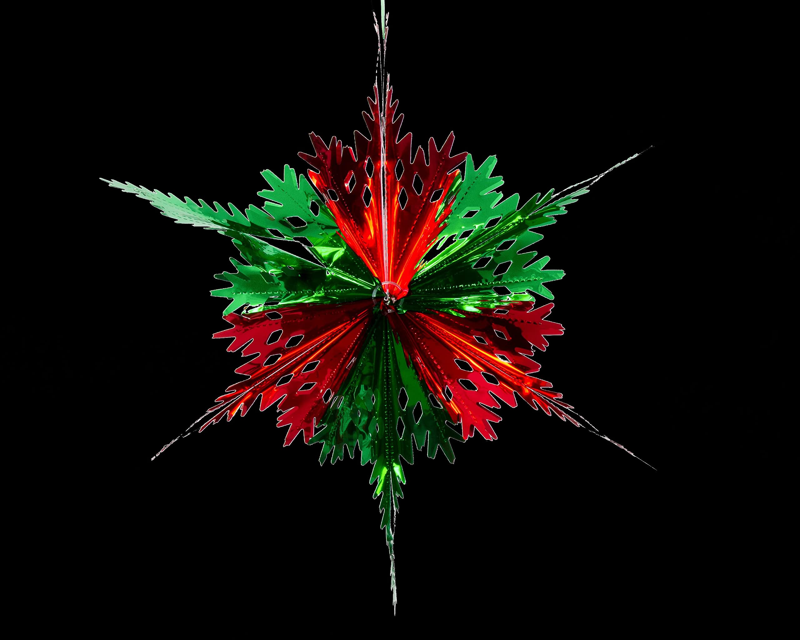 Simply Products Set of 4 40cm Christmas Foil Ceiling Garland Hanging Xmas Decoration, Long Star, Snowflake - Image 2