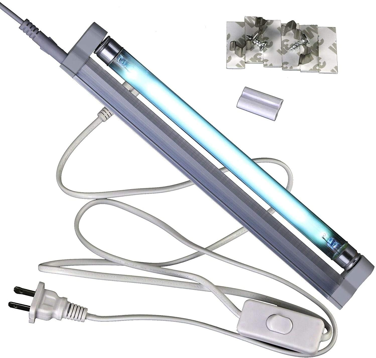 U/V Lamp U/V/C Light Bulb 253.7nm wavelength with 5ft Cord and Plug Cover up to 100 sq. ft. Room 110V 6W (without Ozone)
