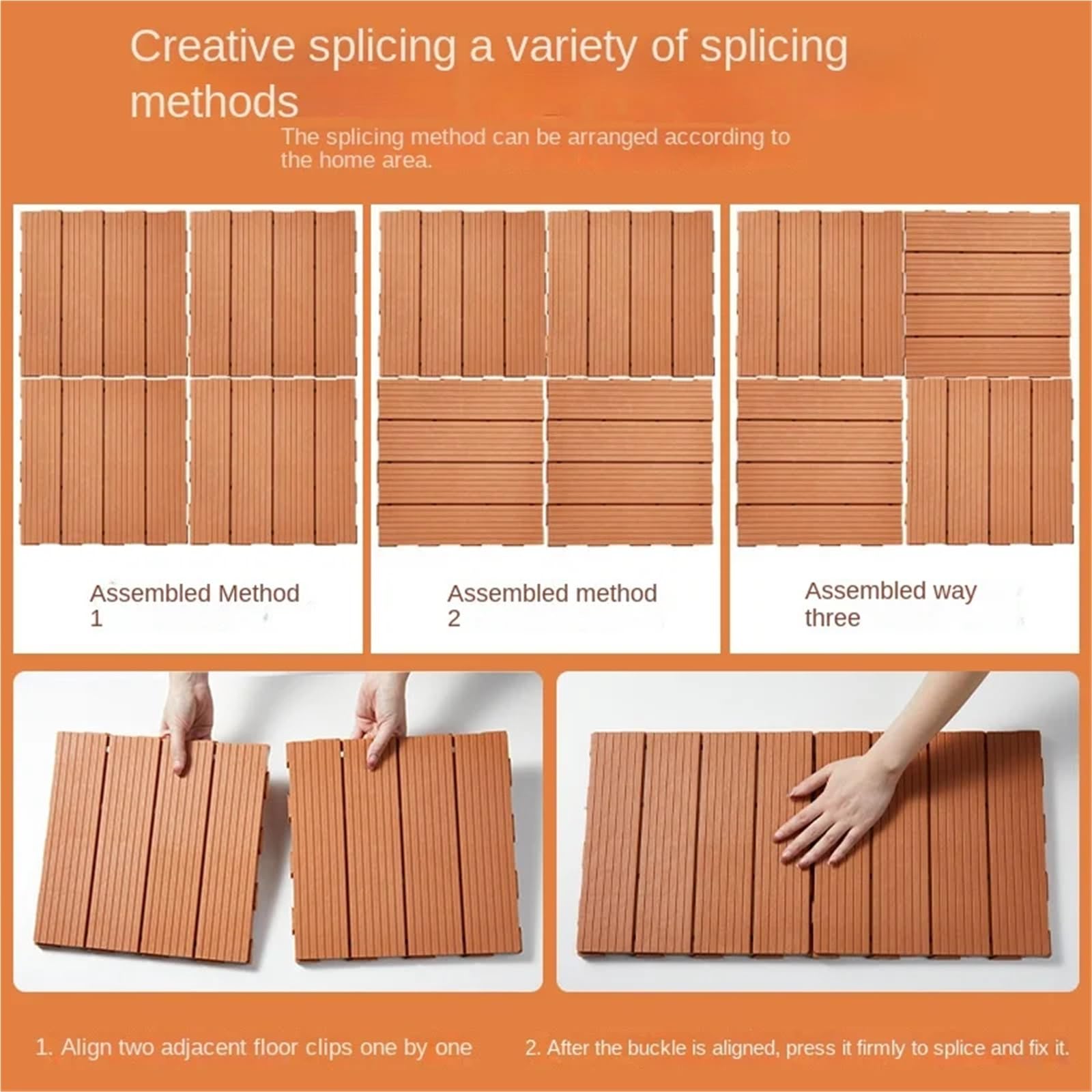 Terassenplatten AußEnbereich Kunststoff-Fertigparkett, Selbstaufbau, Balkon, Terrasse, Innenhof, Renovierung, Holzoptik, Selbstverlegung, Wohndeko(Brown)