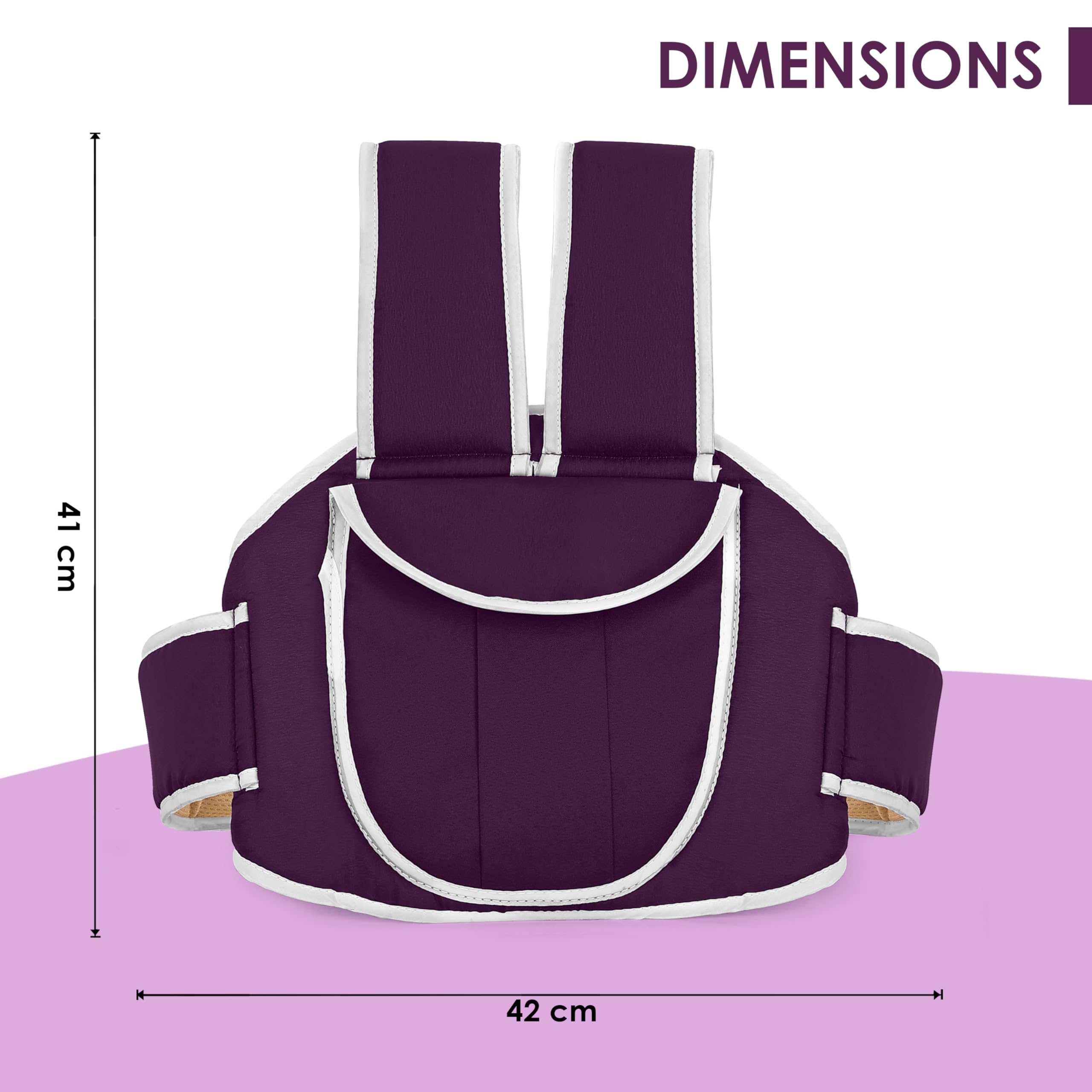 BabyGo Kids Safety Belt for Two Wheeler with Reflective Strips, Portable Baby Safety Belt for 2 Wheeler| Double Buckles for Extra Safety for Kids (Purple) 4