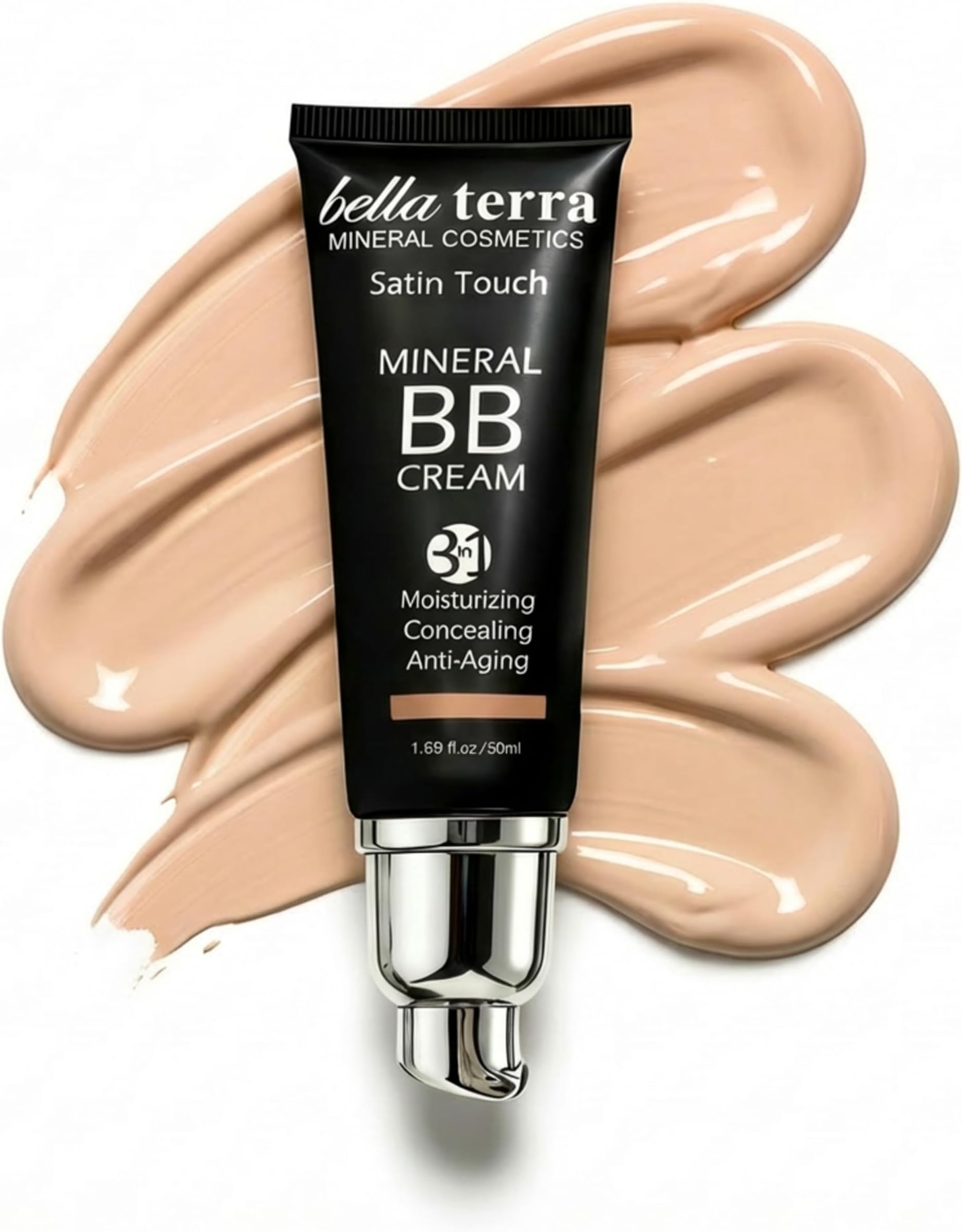BB Cream – Tinted Moisturizer & Mineral Foundation Makeup, Light 102 – Lightweight, Oil-Free, Buildable Coverage, Matte Finish, Anti-Aging Concealer, Clean Beauty, 1.69 oz