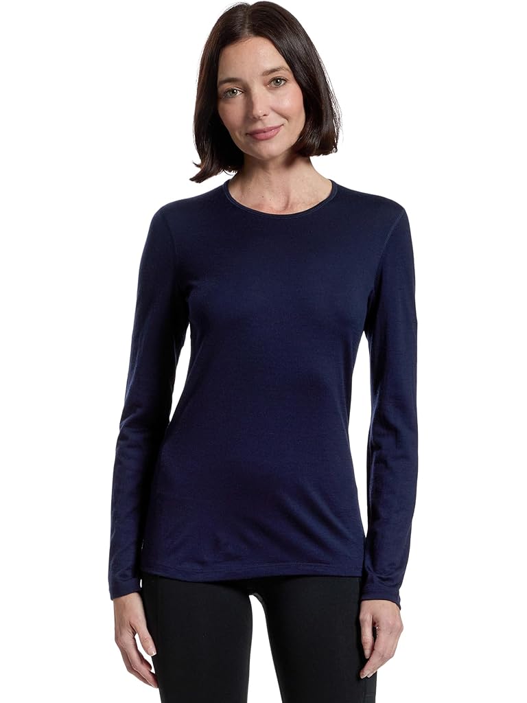Navy Icebreaker Merino 200 Oasis Long Sleeve Crewe