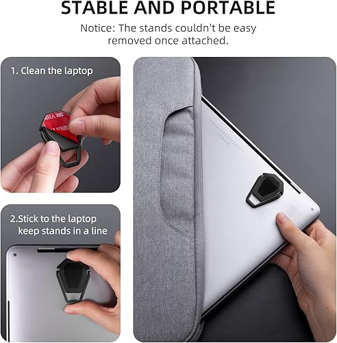 Miniatura 6 de Soporte para computadora portátil para escritorio, elevador de teclado antideslizante portátil, soportes de teclado de aleación de zinc, soporte de