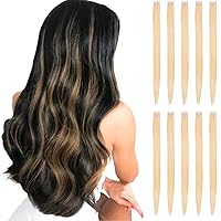 Vista 8 de Extensiones de cabello de colores con clip, rosa claro, 10 piezas de 22 pulgadas, para mujeres, sintéticos