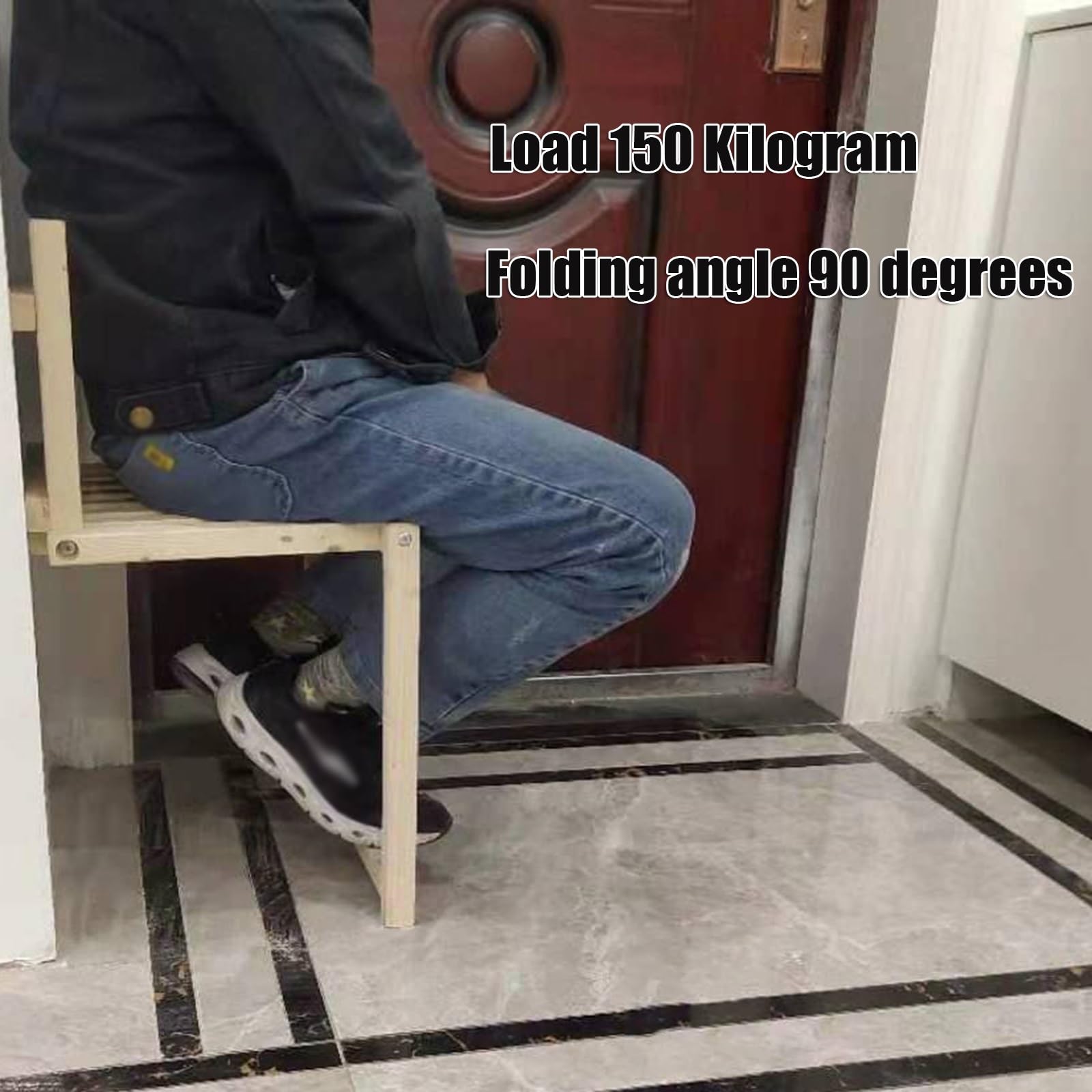 Sgabello Pieghevole Da Parete In Legno - Spessore 4 Cm, Salvaspazio Per Ingresso O Bagno