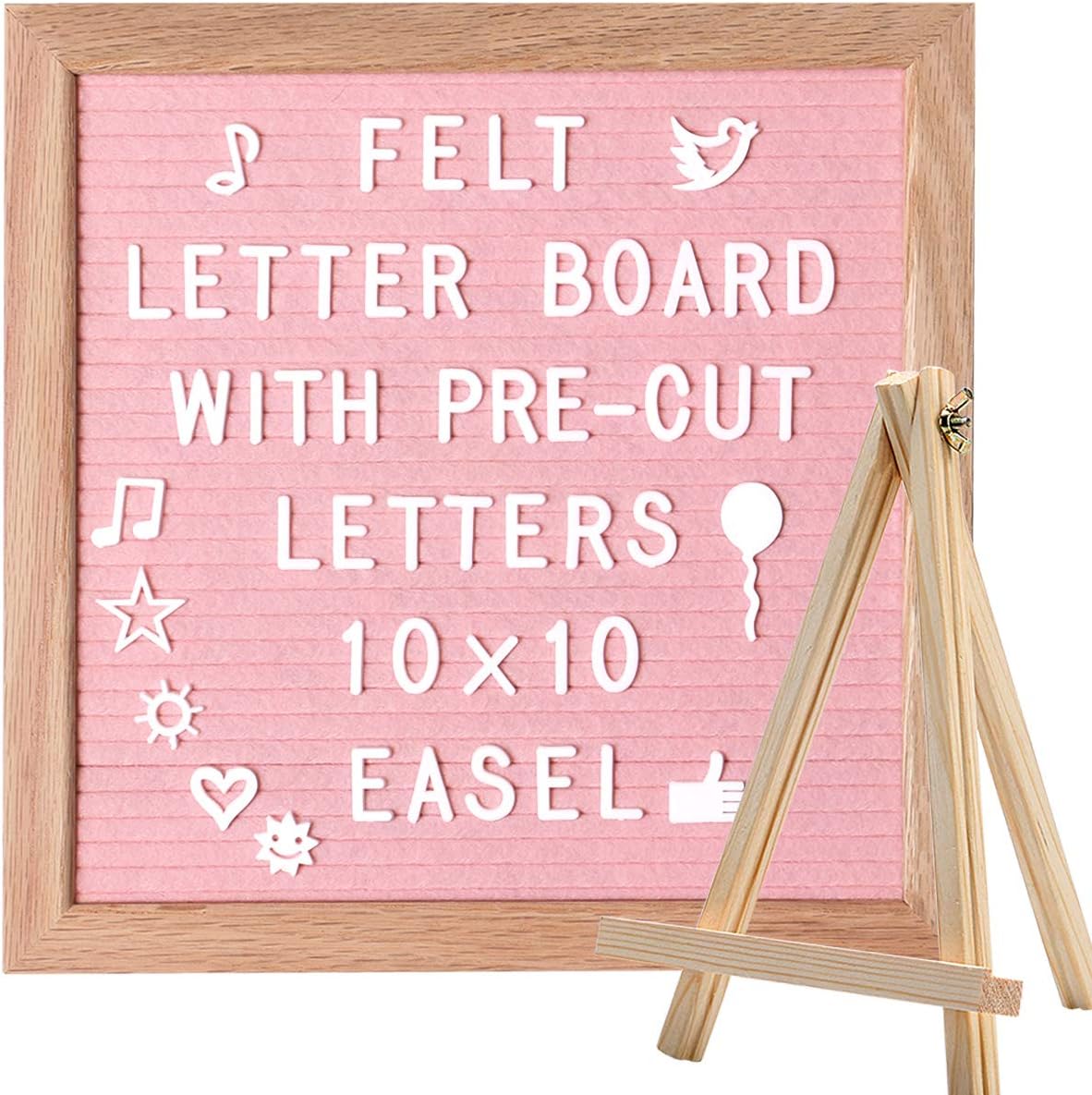 Light Pink Felt Letter Board 10x10 Inches + 374 3/4’’ Pre