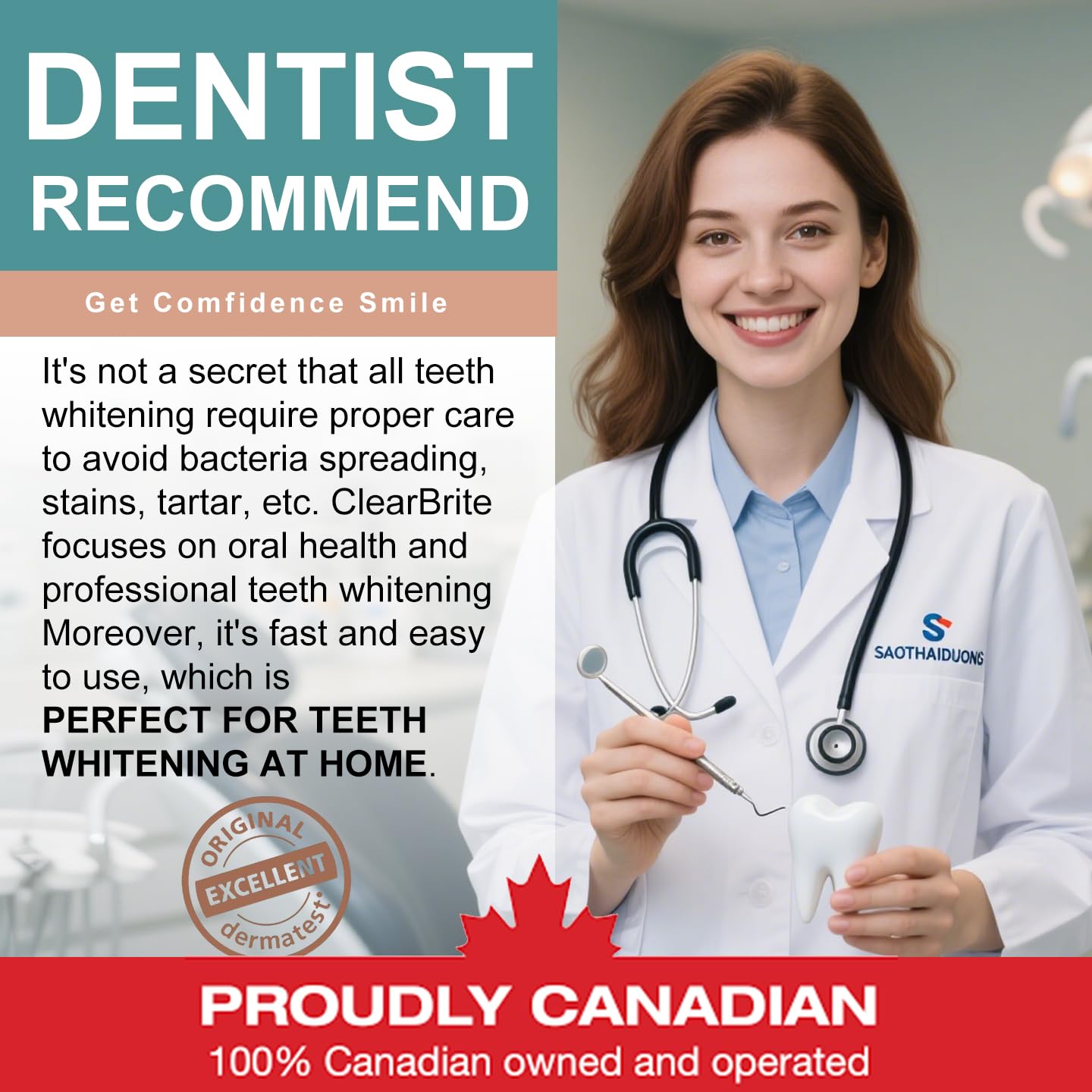 Proudly Canadian ClearBrite Naturals Retainer Cleaner Tablets, 120 Tablets (4 Month Supply), Extra Strength for Retainers, Aligners, Night Guards, Mouth Guards & Dentures - 5