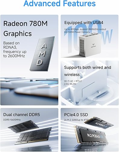 Miniatura 10 de MINISFORUM Serie Venus UM790 Pro Mini PC AMD Ryzen 9 7940HS versión barebones sin RAM y computadora personal SSD, gráficos AMD Radeon 780M Intel