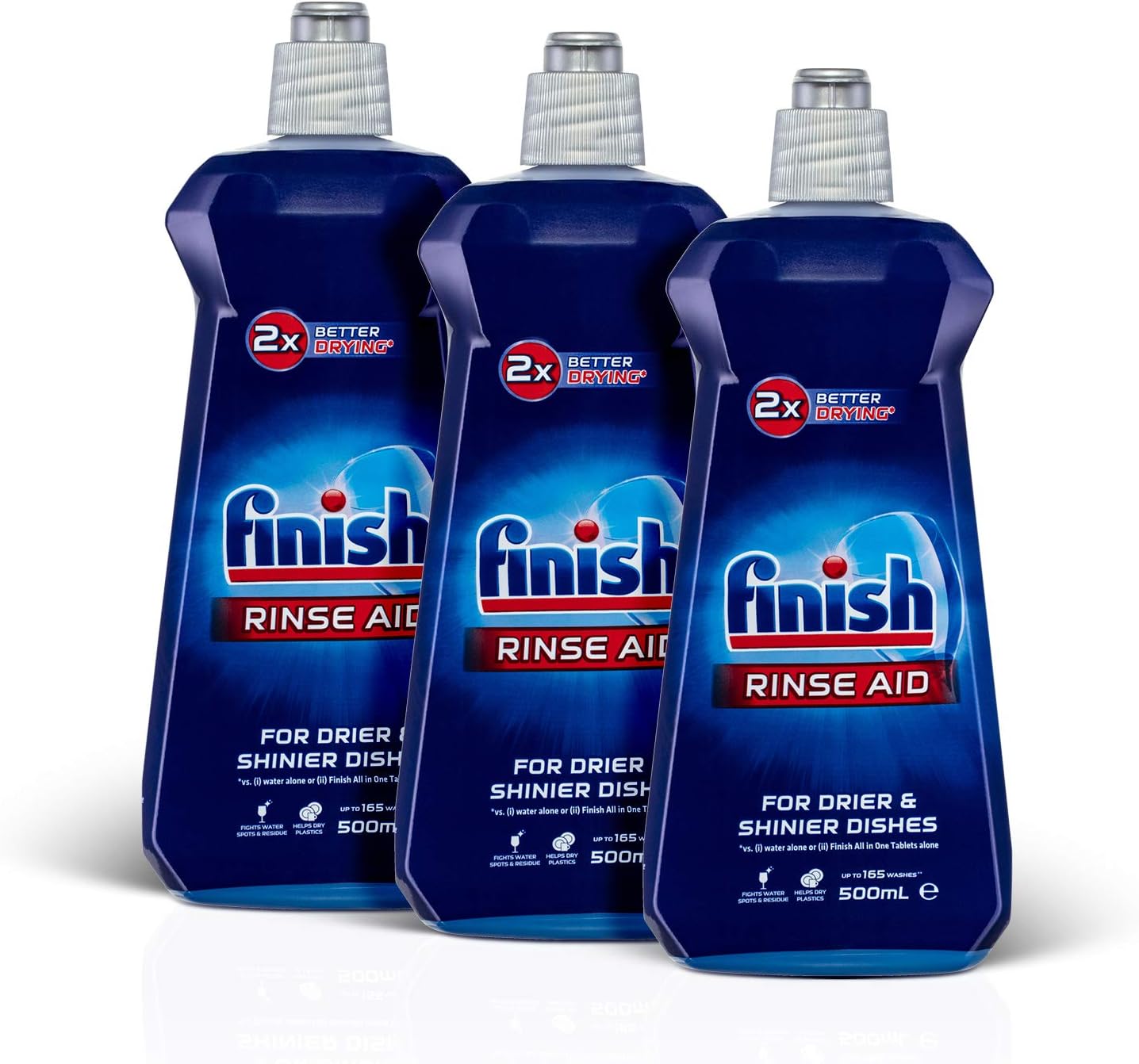 Finish Dishwashing Rinse Aid Triple Pack, Regular Liquid, 500mL (Pack