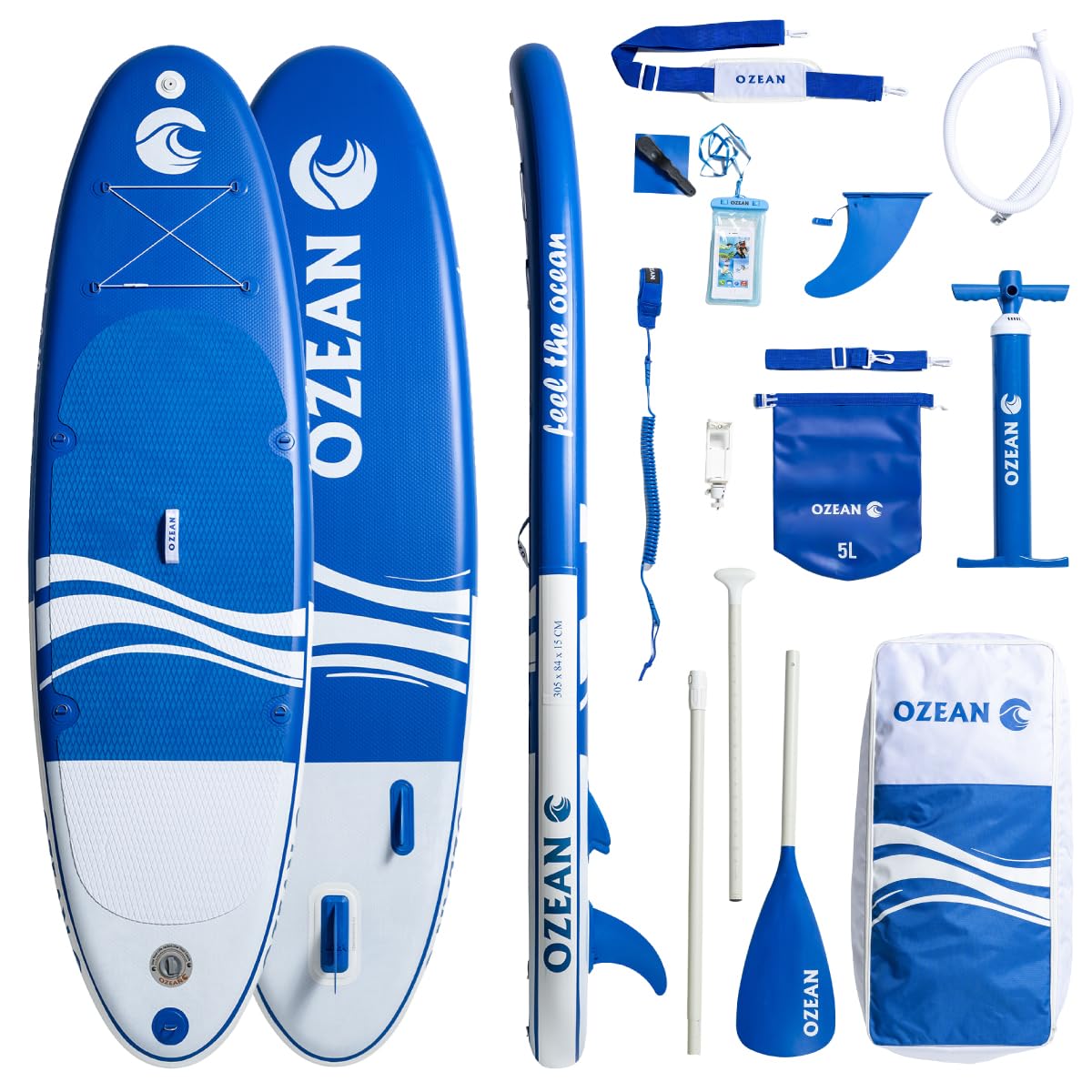 Tavola da surf gonfiabile Ocean, 305 cm, con 11 accessori