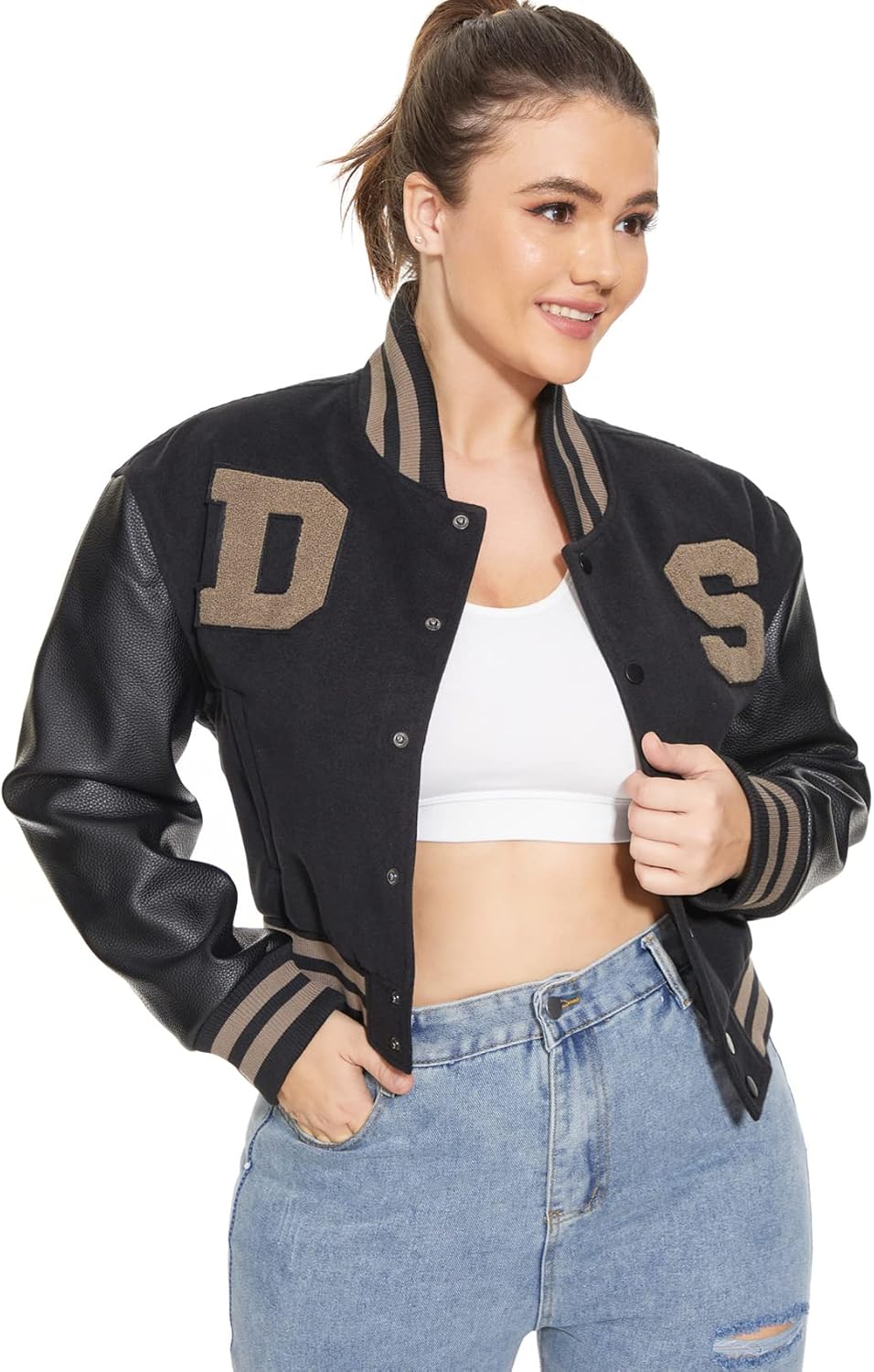 DARKSHE Women's Faux Leather PU Jacket, Graffiti Studded Rivet Punk Biker Moto Fashion Coat with Long Sleeve - Image 7