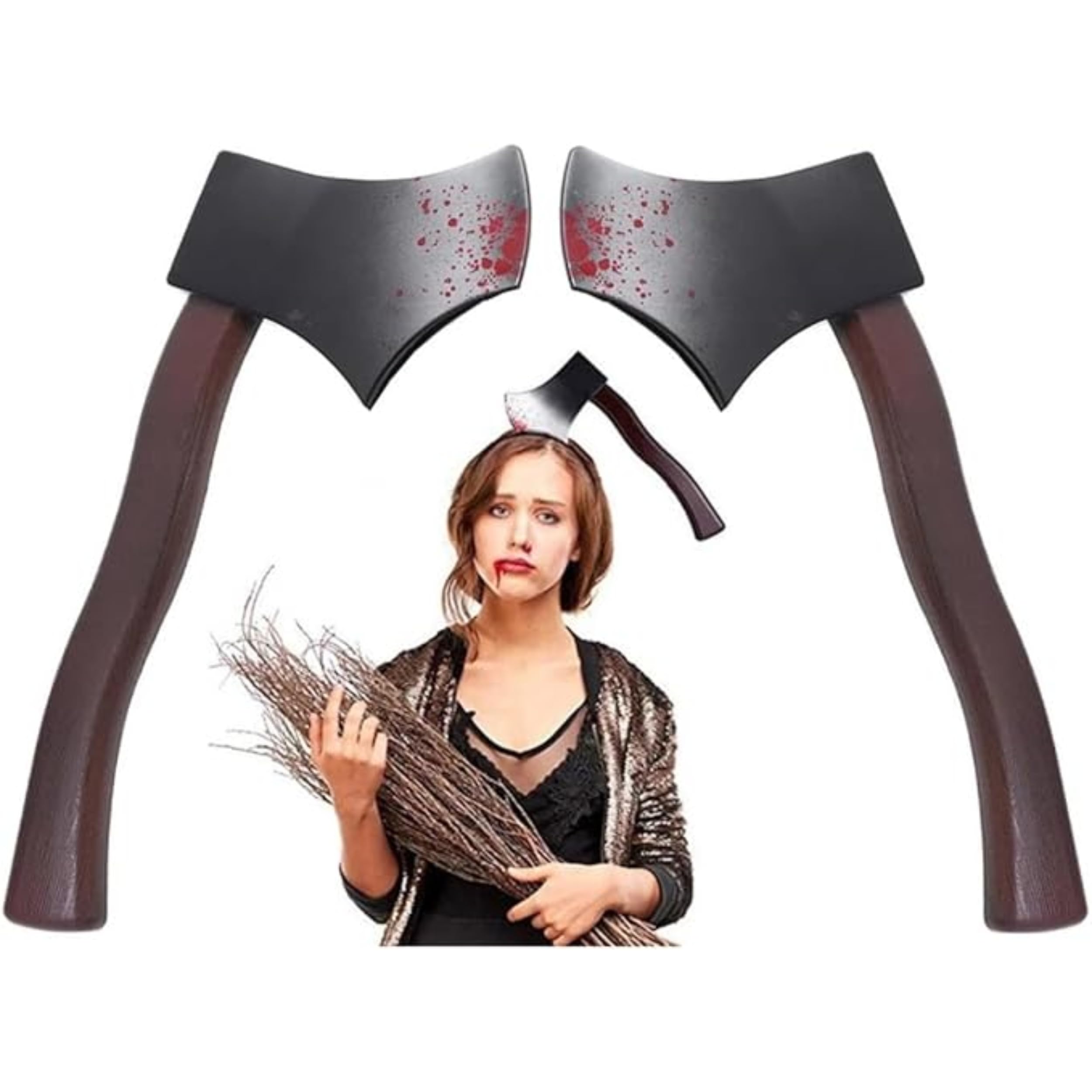 Image secondaire de Serre-Tête Hache Ensanglantée Halloween - Accessoire Déguisement Effrayant
