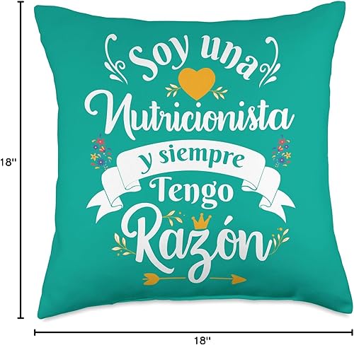 Miniatura 4 de Soy UNA Nutricionista Siempre Razon Divertido para Mujer, 18 x 18 pulgadas, Multicolor