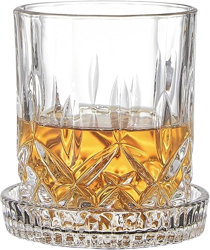 Miniatura 9 de Sendimic Juego de 9 decantadores de whisky de cristal de antigüedad con 4 vasos de whisky, 4 posavasos de cristal para escocés, bourbon, juego de