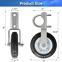 Vista 6 de ForoGore Paquete de 2 ruedas de puerta para puerta batiente de metal con marcos de puerta de 1-5/8 a 2 pulgadas, rueda de puerta de valla