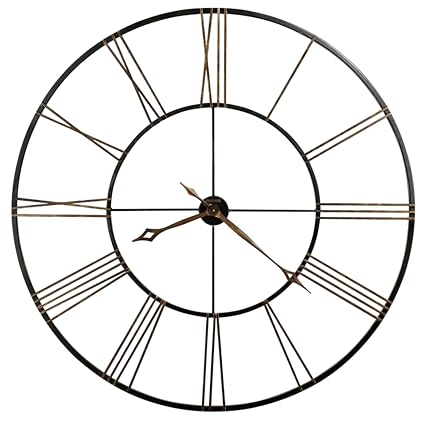 Howard Miller Vivian Gallery Wall Clock, Wrought Iron, Aged Black Finish, Antique Gold Roman review