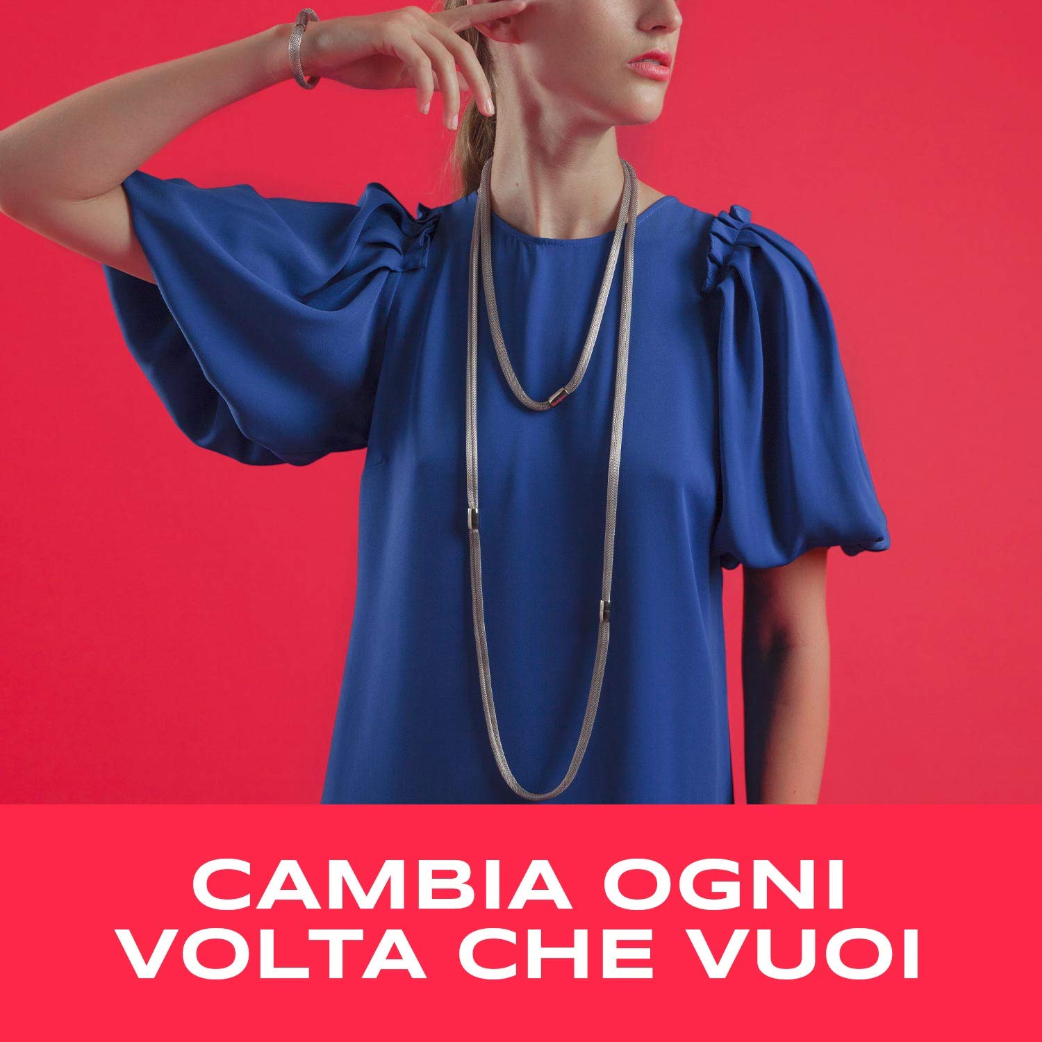Breil - Soft Set XL - Collana XL, Collana, Girocollo e Bracciale Donna Collezione MAGNETICA SYSTEM TJ2840 - Trasformabili e Abbinabili ad Altri Elementi della Collezione - in Maglia d'Acciaio Silver