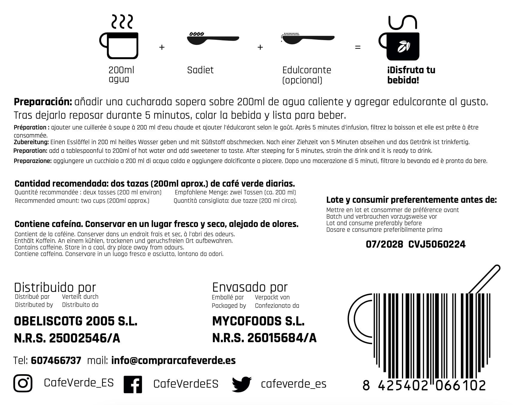 Caffè Verde Macinato con Zenzero Ecologico | Infusione Bruciatore 500gr