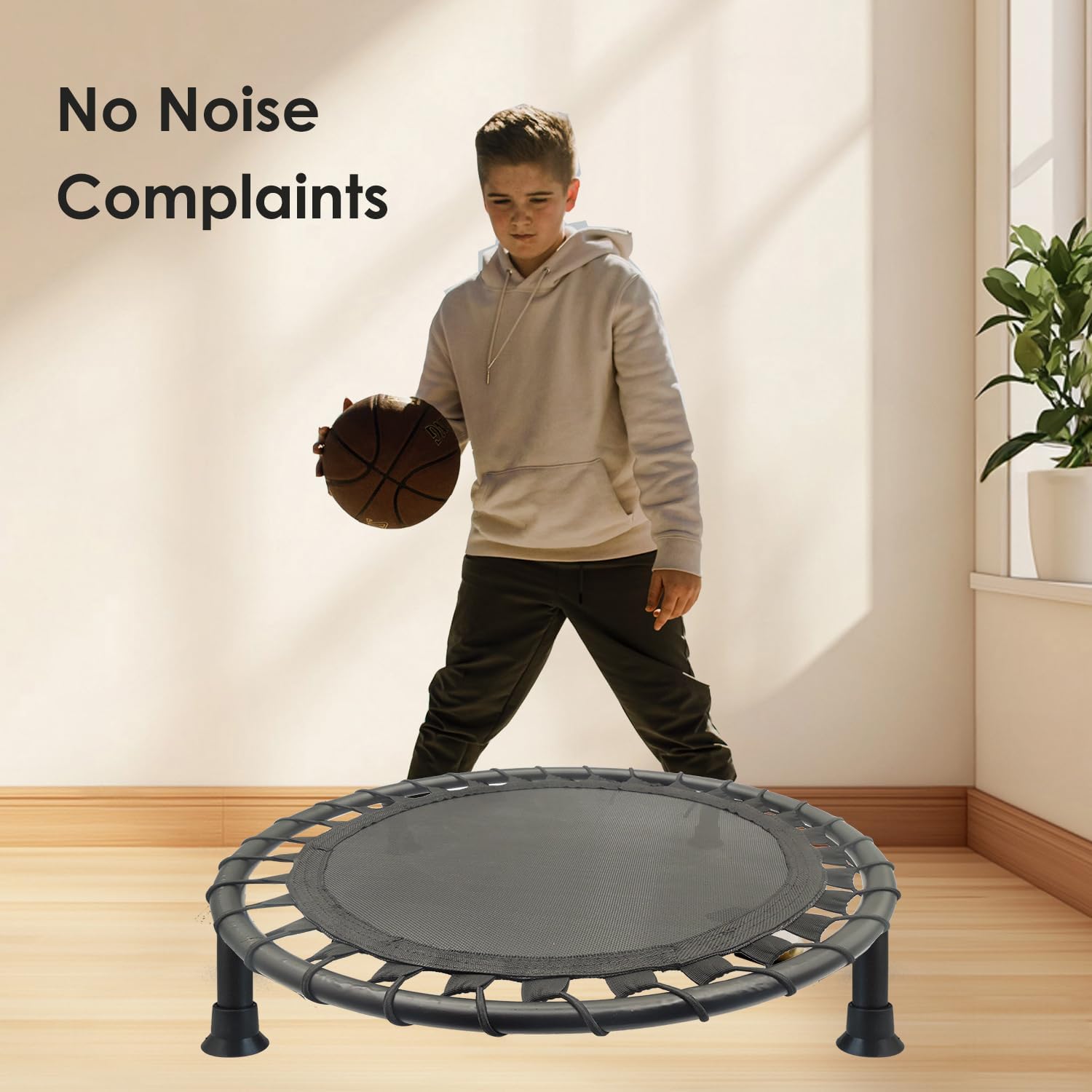 Silent Basketball Rebounder - Indoor Dribbling Trainer with Soundproof Design, Portable Basketball Rebound Net for Home Practice, Improves Ball Control & Handling Skills.