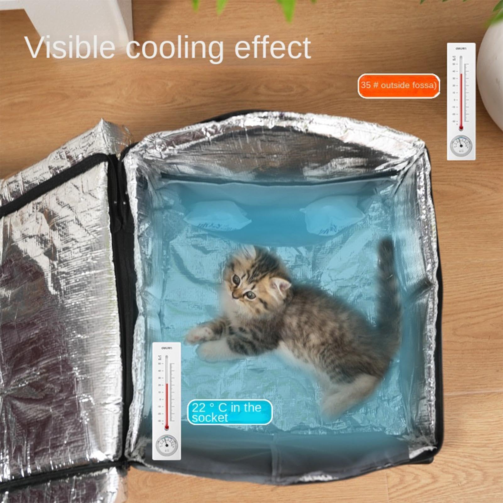 Niche rafraîchissante pour chat | Rafraîchisseur pliable avec packs de glace | Niche extérieure pour animaux de compagnie, pour intérieur et extérieur, maison, balcon, jardin et magasin d'Ani