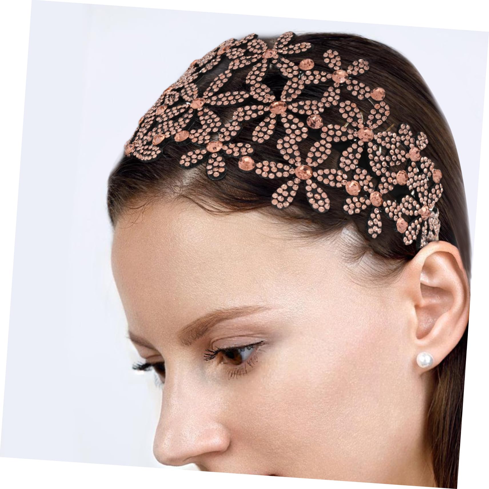 4 Pezzi Cerchietto Larga con Fiori in Antiscivolo Accessorio Sposa e Resistente per Matrimoni e Feste Copri per Donne