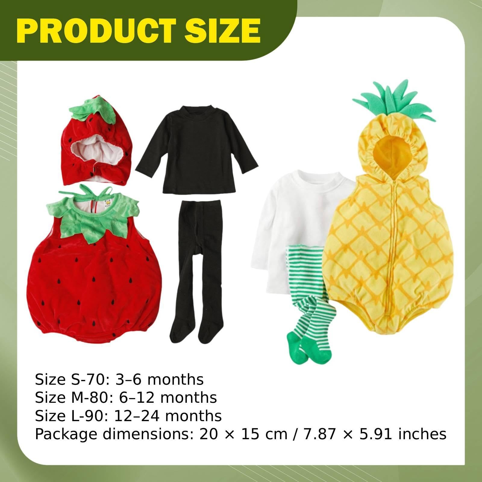 Set Costume da Frutta: Leggings con Cappuccio per Bambini E Bambine, Perfetti per Compleanni, Feste in Maschera, Carnevali E Come Accessori per Costum, Strawberry L