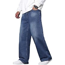 Baggy Jeans Men Wide Leg Hip Hop Jean Casual Y2K Denim Pants Loose Fit Skater Long Trousers