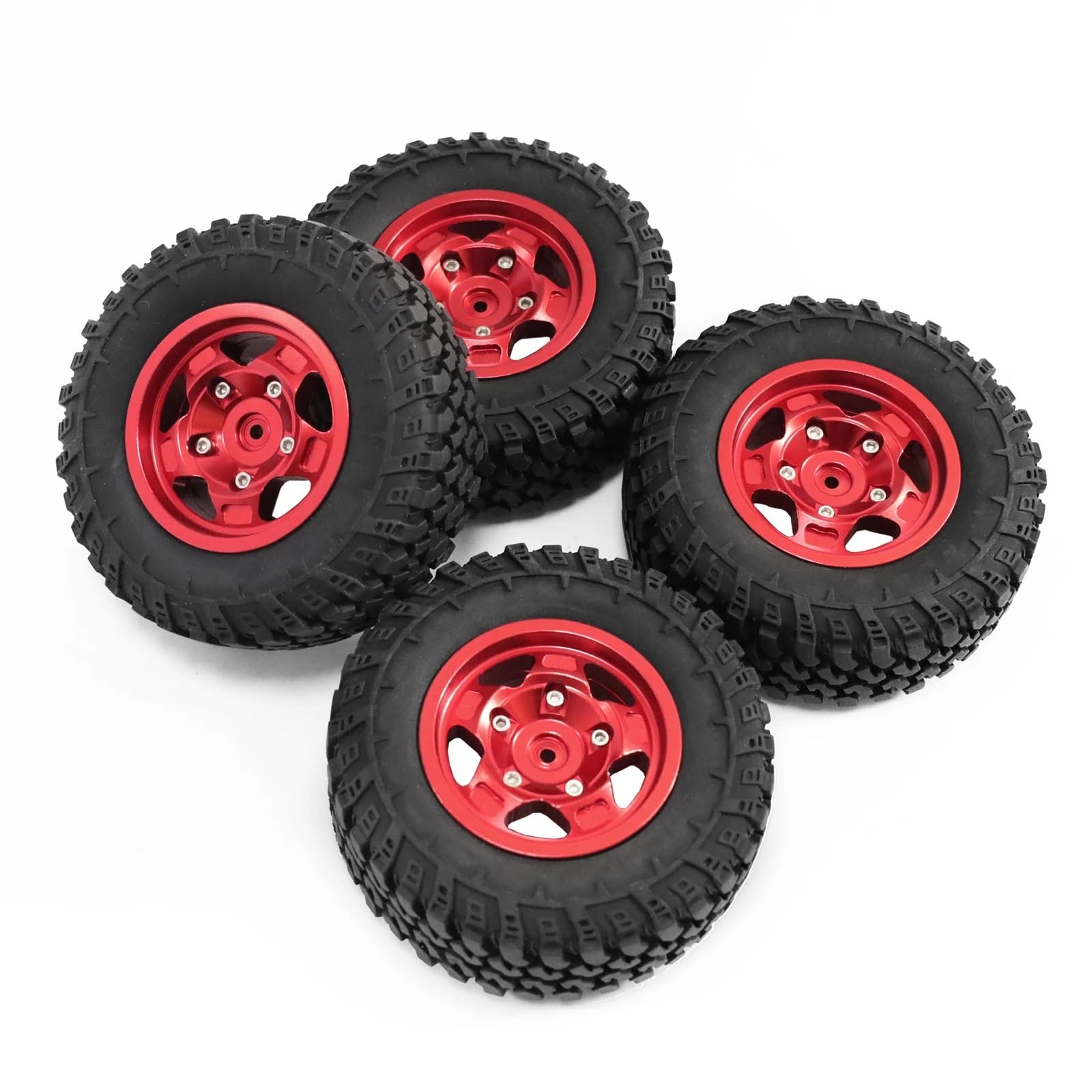 para WPL para FAYEE para MN 99S 98 MN300 4 Uds Neumáticos Ruedas Metal con Cerraduras Cuentas Coches RC Modificación Mejora Accesorios Modelo RC Rueda Neumáticos