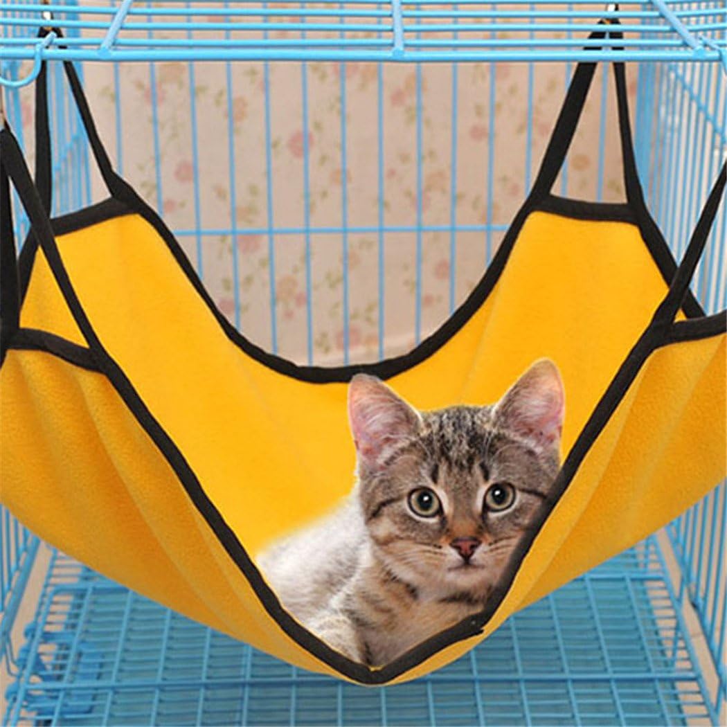 Cat Dog Hammock-Ideal for Cats, Ferret, Rat, Chinchilla, Rabbit, Small Dogs - Pet Cage Hammock-15.7 * 19.6 inches