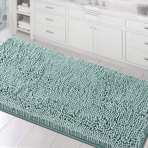 Alfombras de baño Tapetes para baño antideslizante de chenilla de lujo alfombra de baño alfombra extra suave y absorbente Tapetes peludos lavables