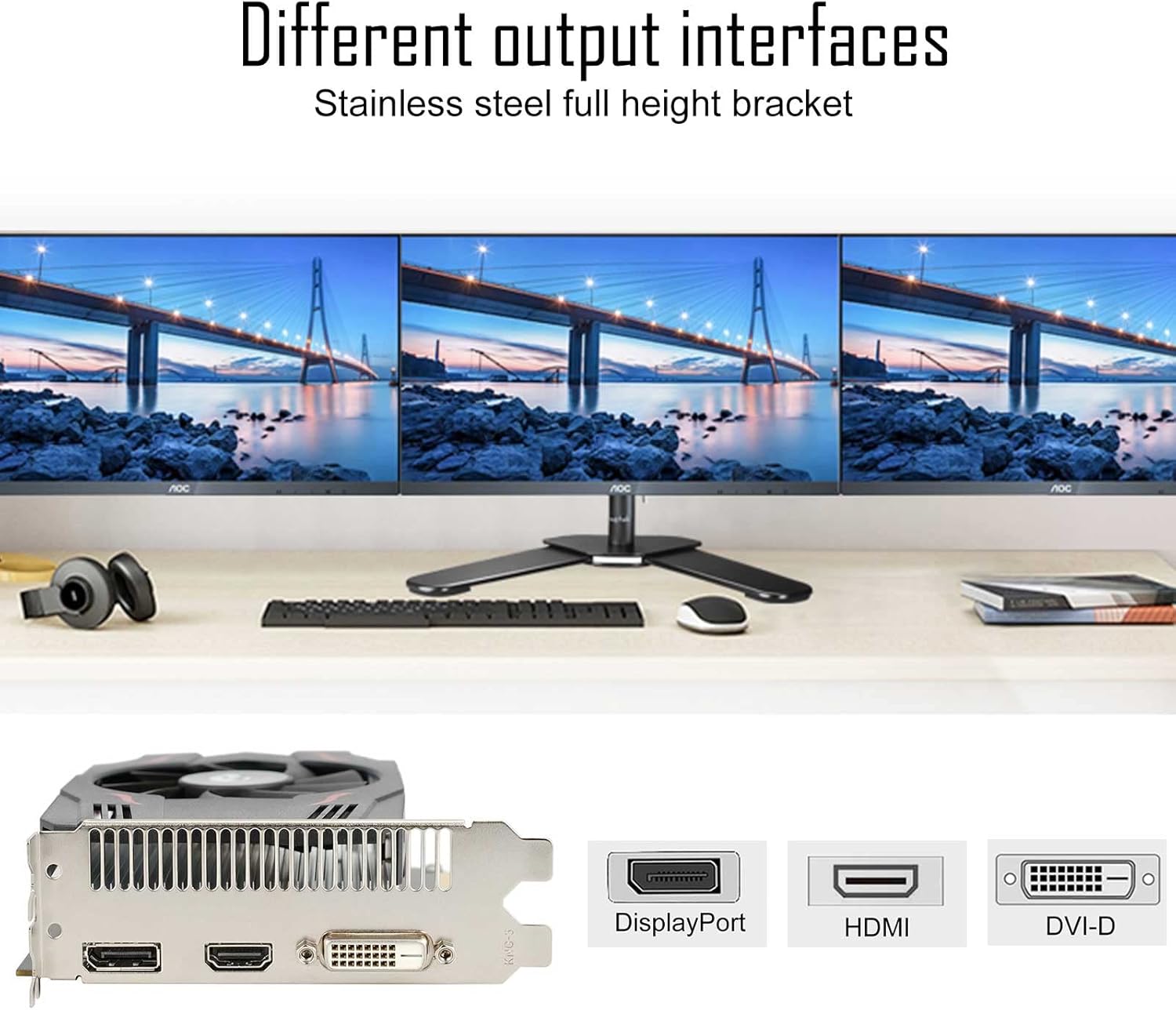 SAPLOS Radeon RX 550 Scheda Video, 4GB, GDDR5, 128-Bit, DisplayPort DVI-D HDMI, ITX Design, Video Card for PC Gaming, Computer GPU, 4K tenere sotto controllo