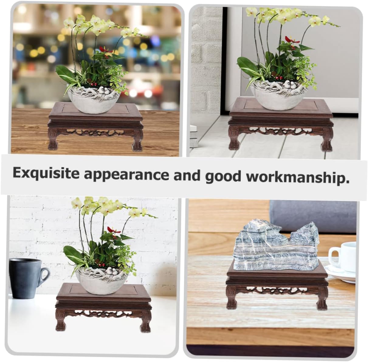 Wooden Flower Pot Holder Stand Plant Riser Pedestal for Home Display Multi-purpose Display Stand for Plants Books and Decorations